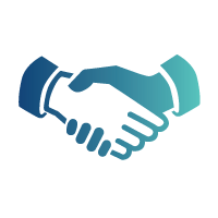 Clients shaking hand icon
