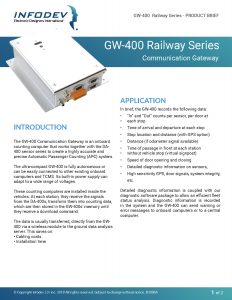 Infodev EDI Product Brief GW-400 Railway