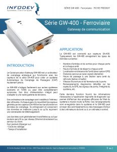 Infodev EDI Product Brief GW-400 Ferroviaire