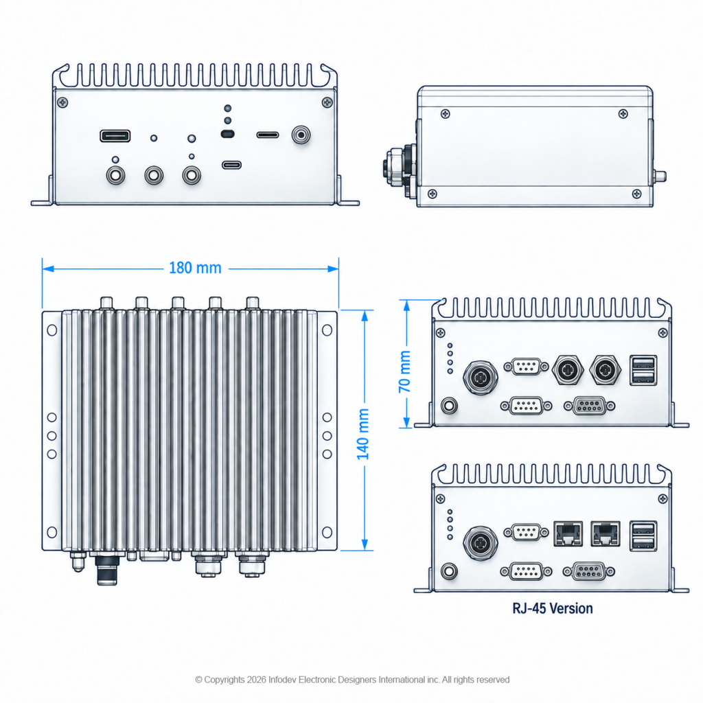 Infodev GW-1000 AI Onboard Computer Technical Drawing