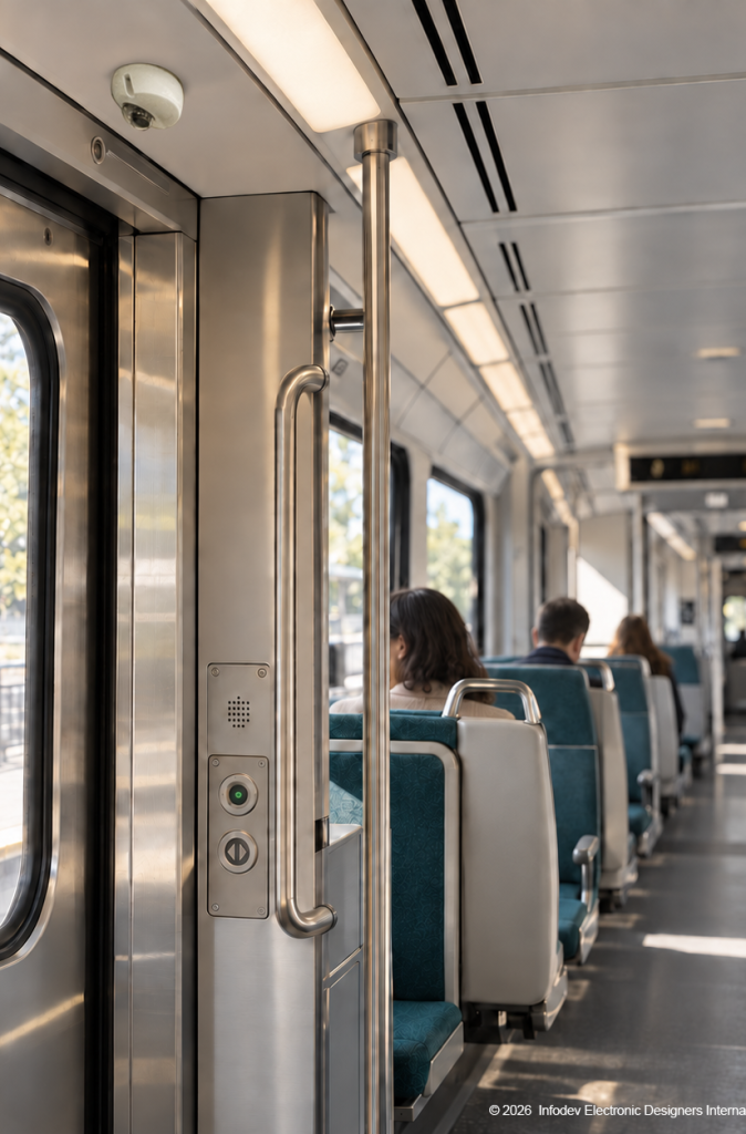 tram passenger with AI APC sensors. Copyrights 2026 Infodev Electronic Designers International inc.